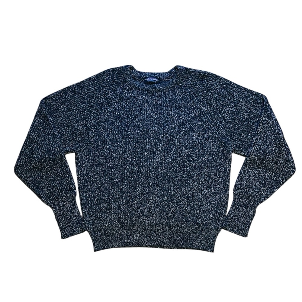 Parkhurst Men’s Navy Blue Marl Knit Crew Neck Sweater Large XL Grandpacore